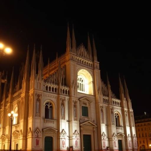 Il Duomo di Milano illuminato di notte