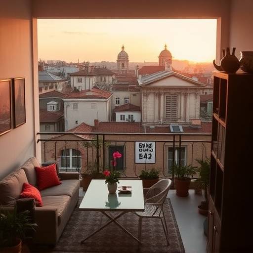 Un appartamento moderno nel centro storico di Roma, con vista sui tetti