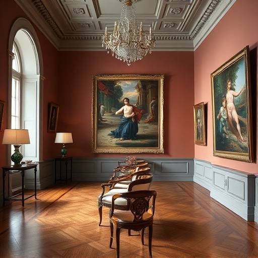 Una sala della Pinacoteca di Brera a Milano con dipinti esposti
