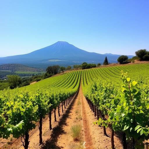Vigneti siciliani con l'Etna sullo sfondo